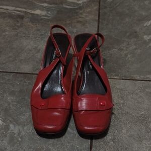 Etienne Aigner Red Slingback Heels